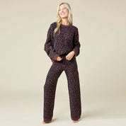 Marshmallow Crew Neck Lounge Set- Leopard