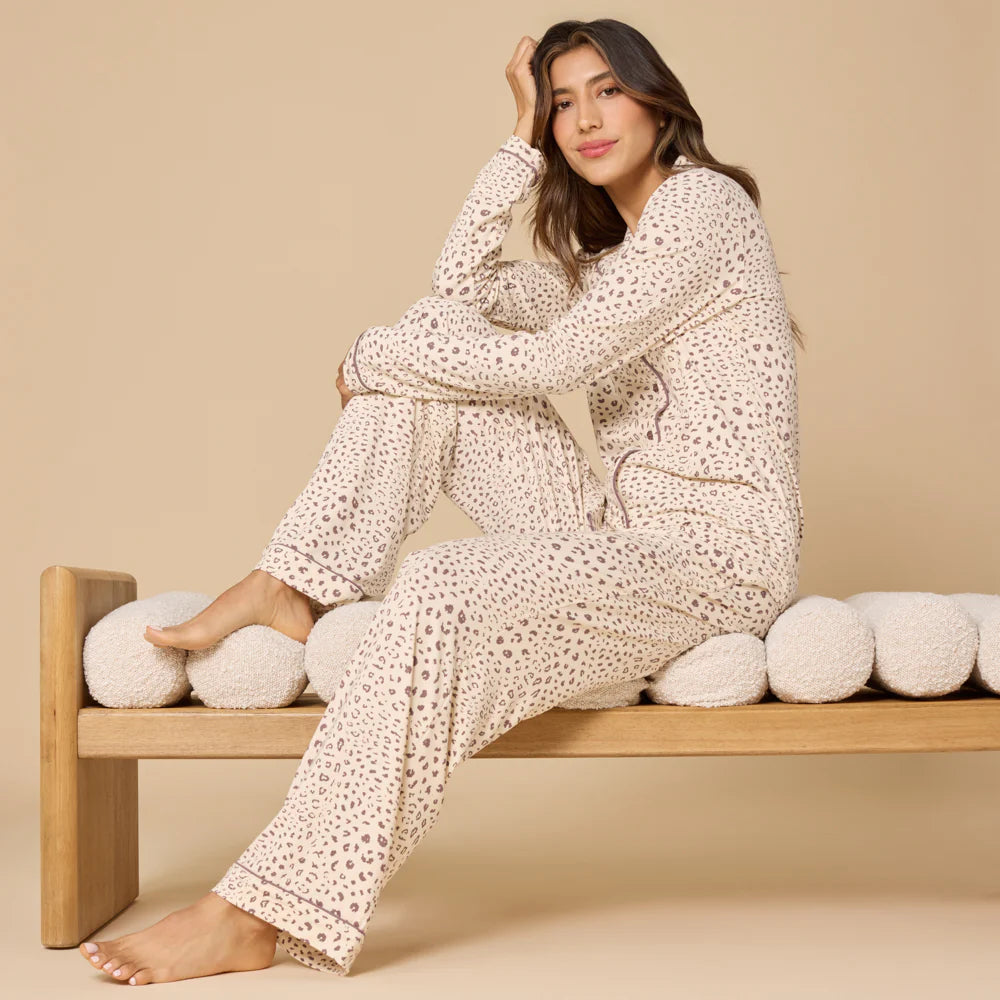 Aria- Slim Notch Collar PJ Set