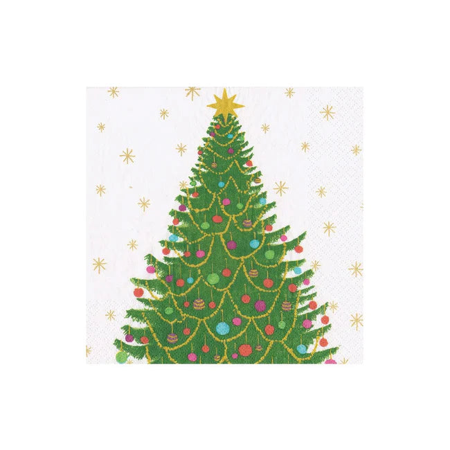 Caspari Cocktail Napkin - Merry And Bright