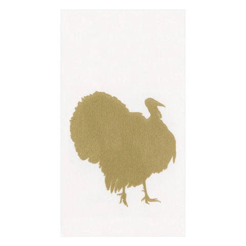 Caspari Guest Napkin - Turkey Fan