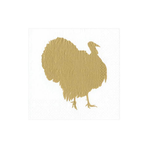 Caspari Cocktail Napkin - Turkey Fan