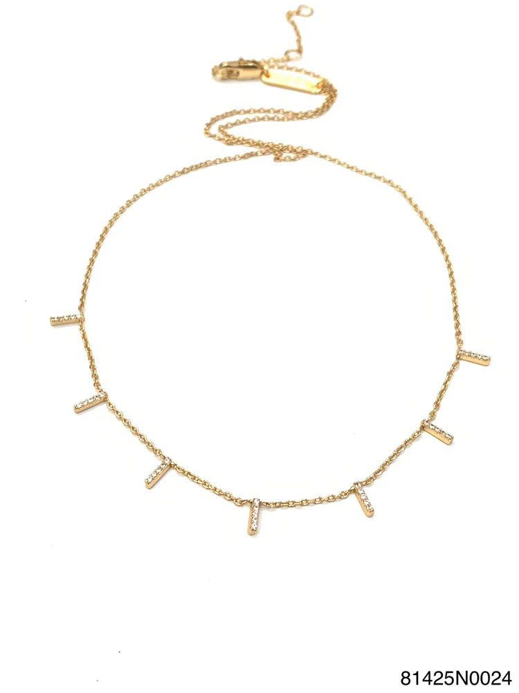 Piper CZ Bar Necklace