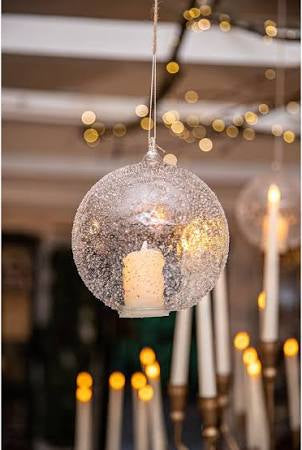 Textured Glass Ornament w/ Timer- 5.75”