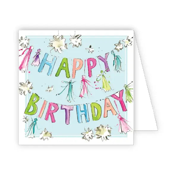 Enclosure Card- Hand painted Birthday Tassel