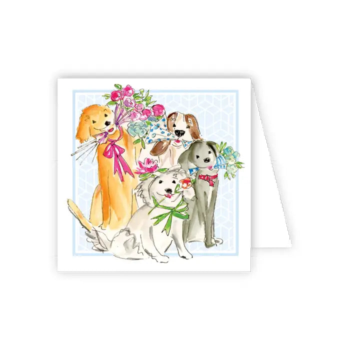Enclosure Card- Hand painted For You Puppies With Posies