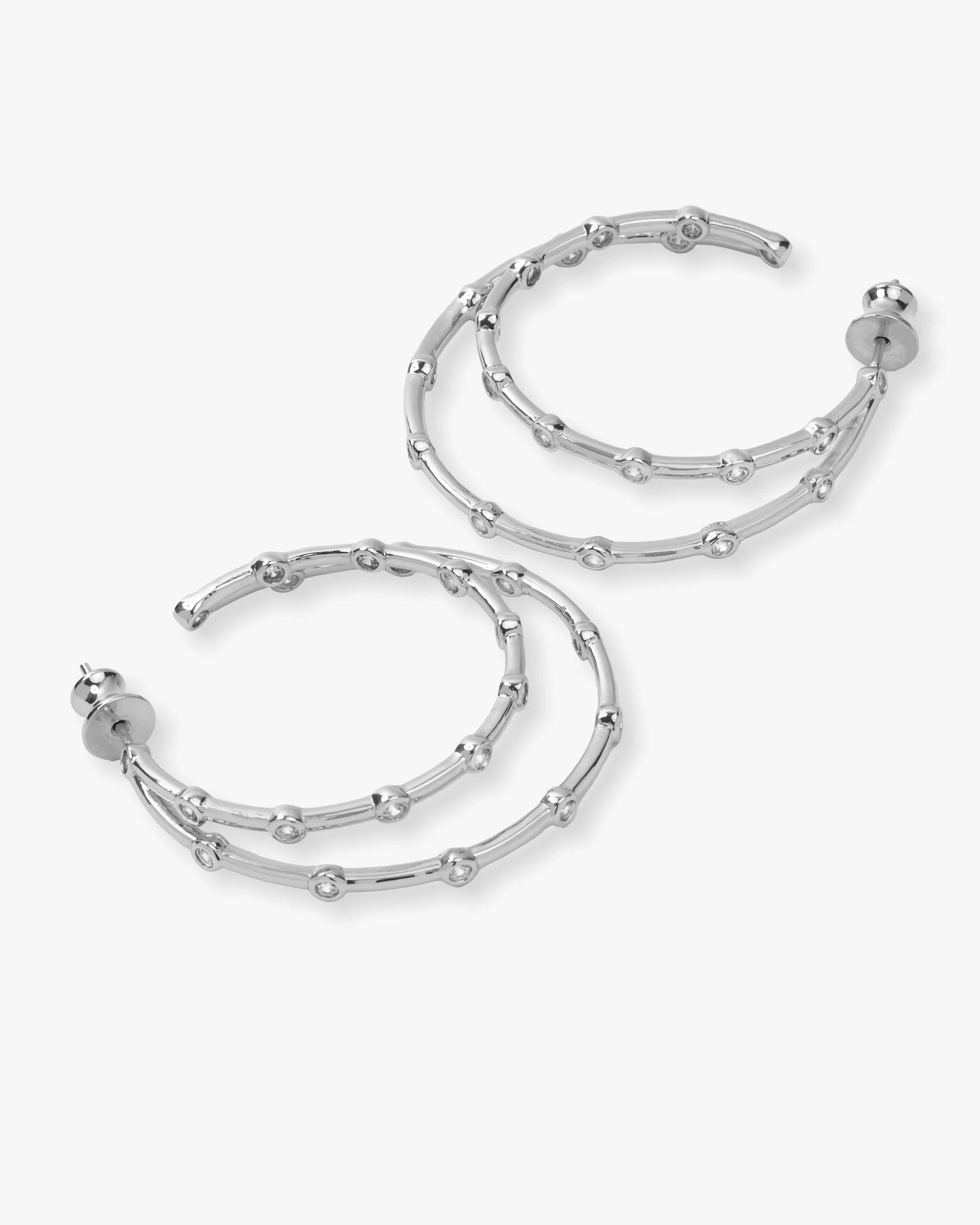 Big Ass Doubled Hoops 1.5" - Silver