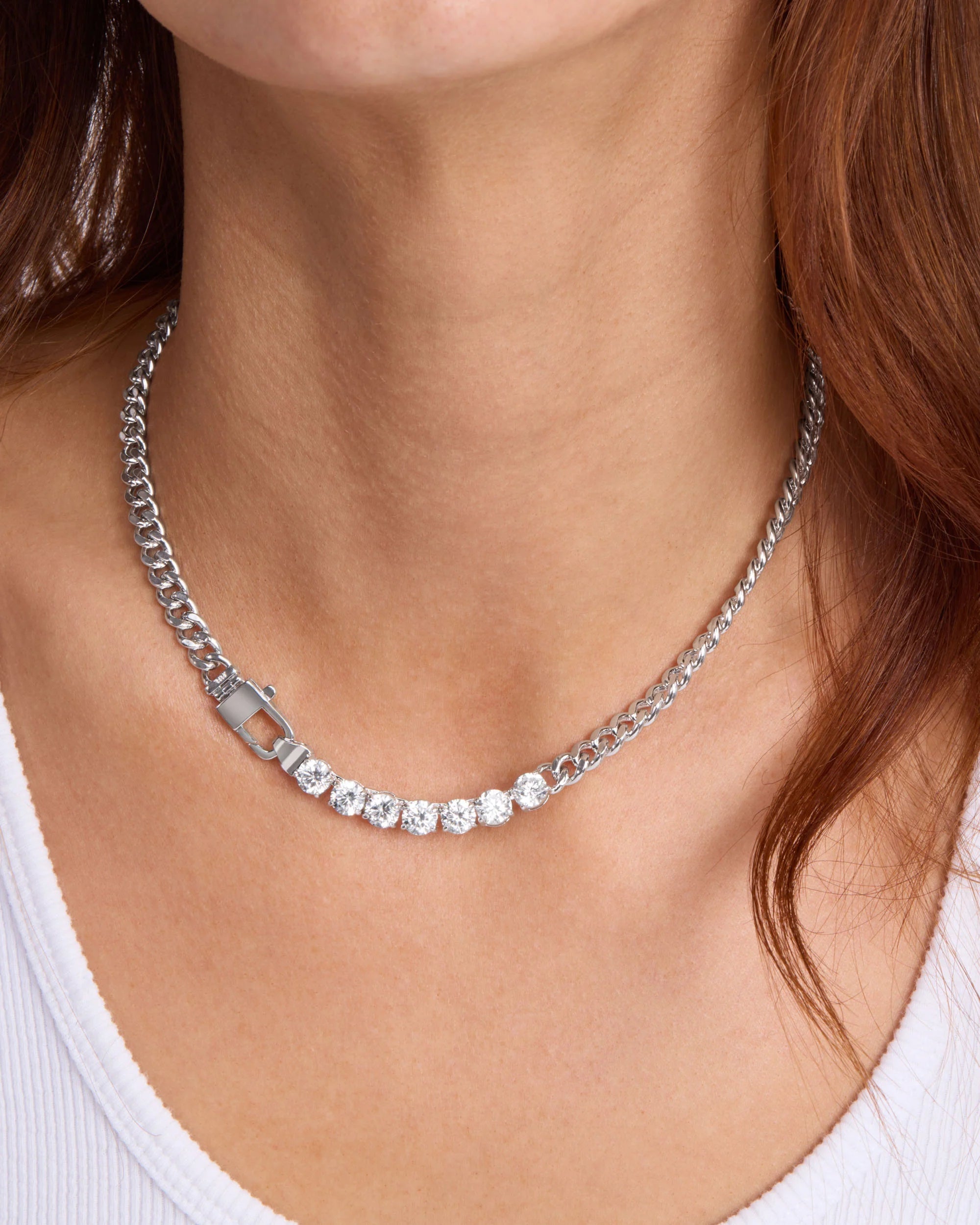 Julian Loves Diamonds Necklace 18" - Silver