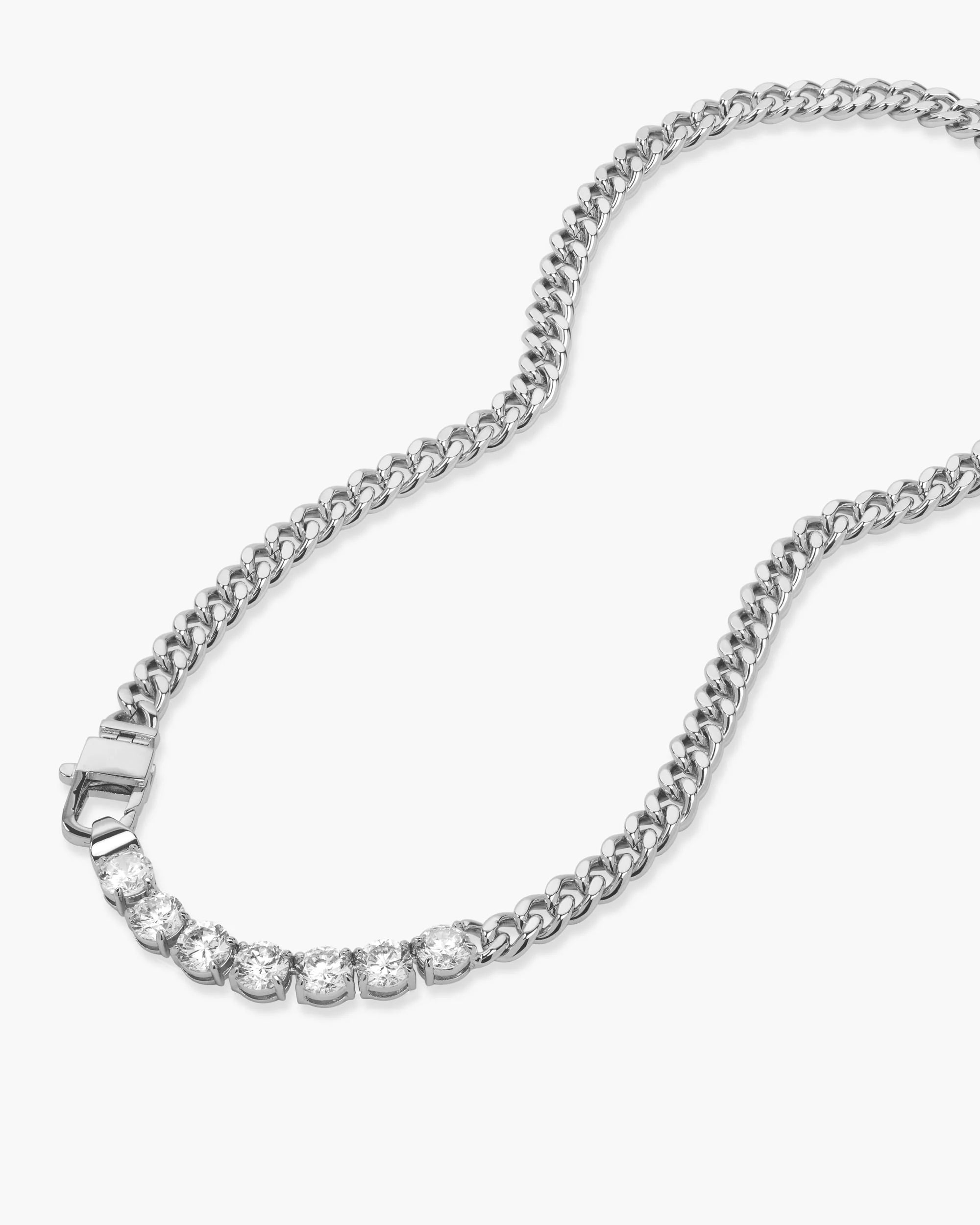 Julian Loves Diamonds Necklace 18" - Silver