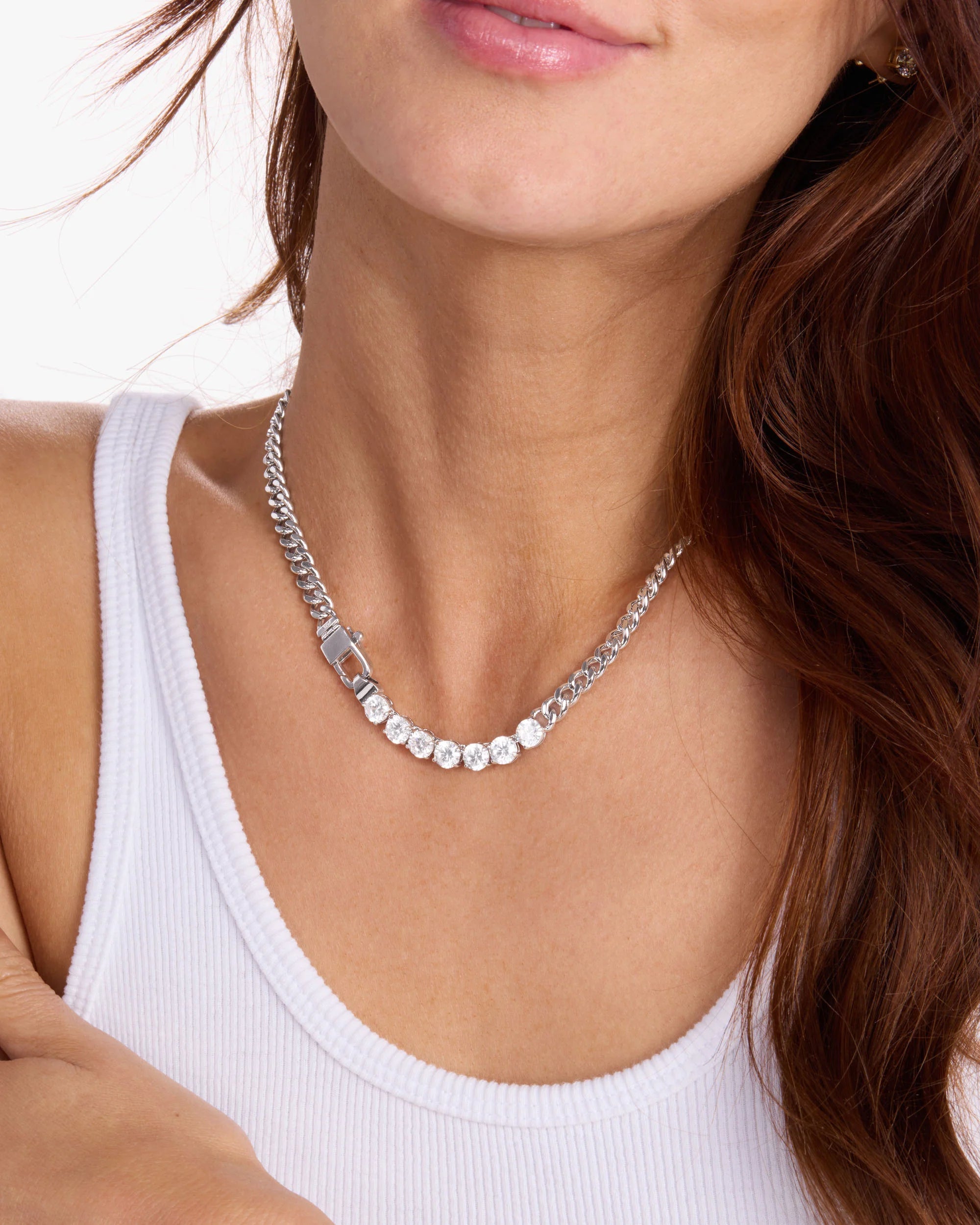 Julian Loves Diamonds Necklace 18" - Silver