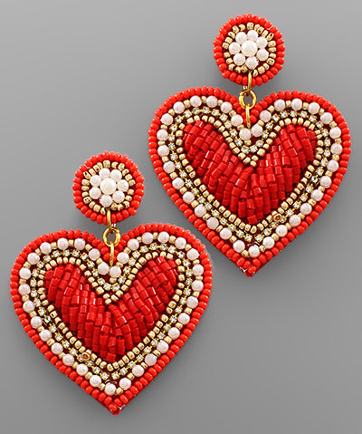Heart Bead Earrings