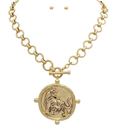 Tiger Medallion Necklace