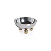 Condiment Bowl- Polished Nickel with Gold Feet