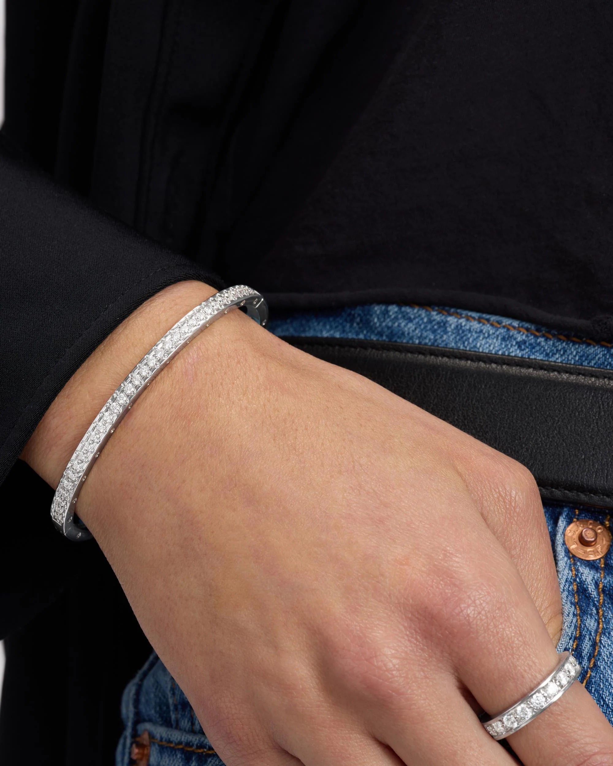 Ashley Pavé Cuff 4mm- Silver