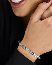 Ashley Sunset Lock Cuff 6mm- Silver