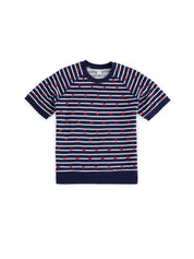 Shiraleah Stripes Lightweight Short Sleeve Sweatshirt