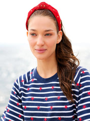 Shiraleah Stripes Lightweight Short Sleeve Sweatshirt