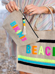 “Beach” Beach Bag, Natural