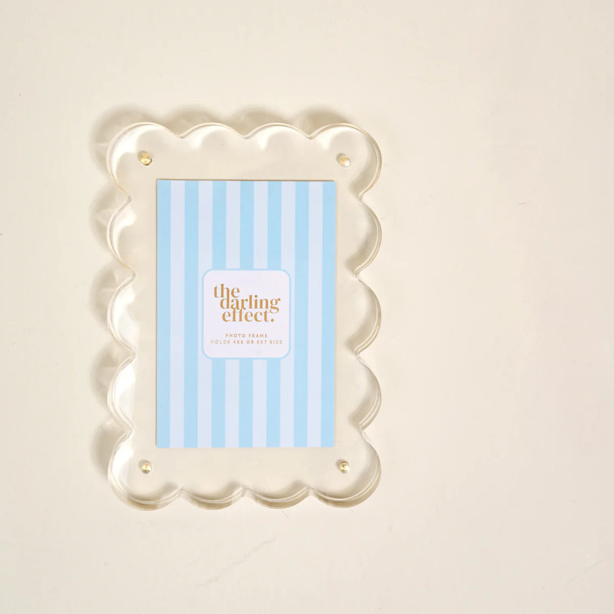 Acrylic Frame Rectangle Scalloped- Clear