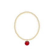 Classic Gold 3mm Bracelet - Reflection Birthstone Charm