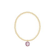 Classic Gold 3mm Bracelet - Reflection Birthstone Charm