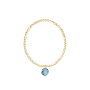 Classic Gold 3mm Bracelet - Reflection Birthstone Charm
