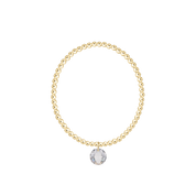 Classic Gold 3mm Bracelet - Reflection Birthstone Charm