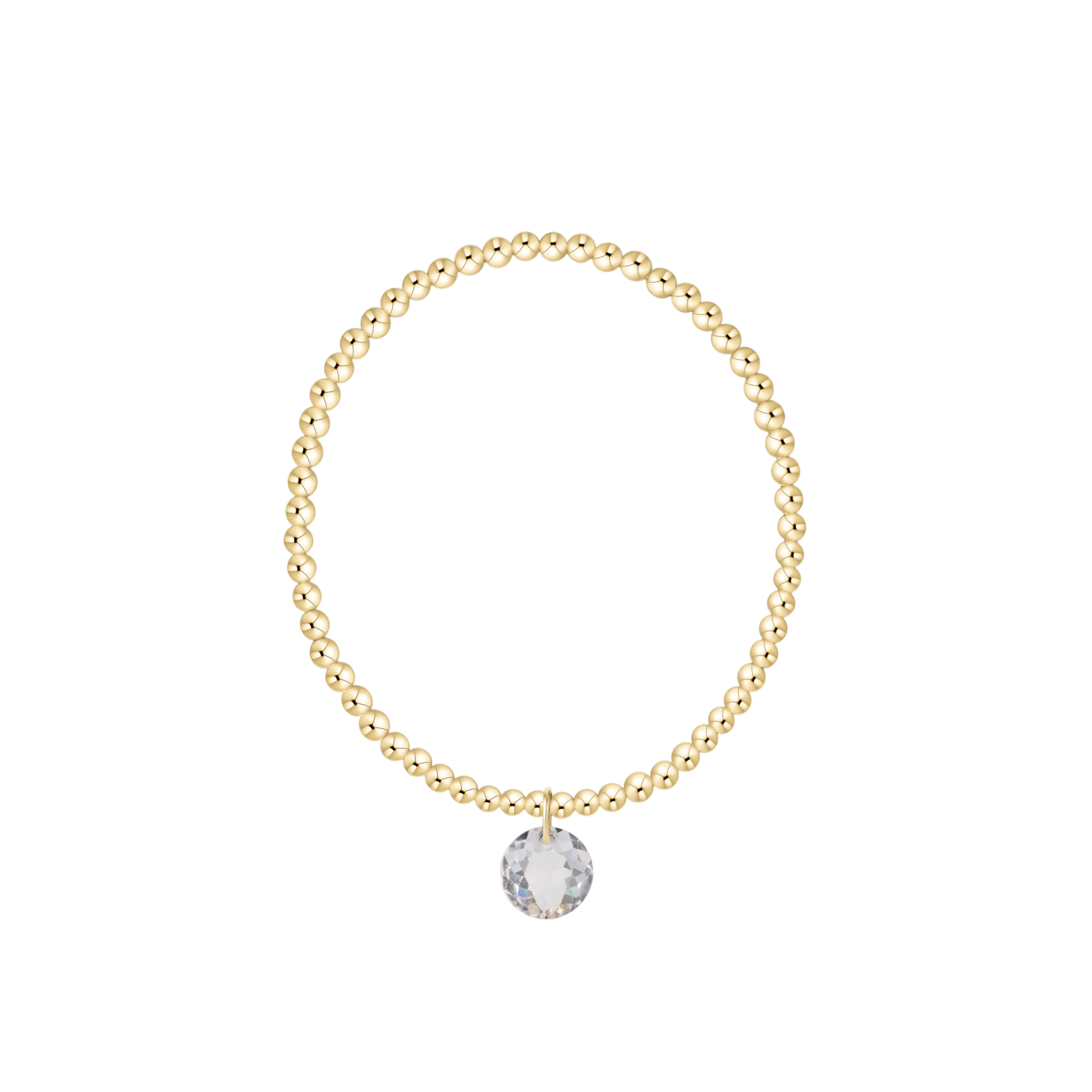 Classic Gold 3mm Bracelet - Reflection Birthstone Charm