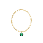 Classic Gold 3mm Bracelet - Reflection Birthstone Charm