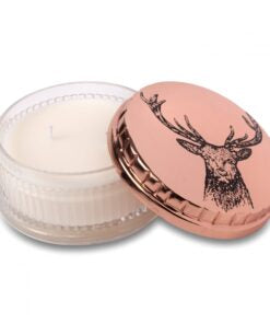 Deer Engraved Candle Pot- Evergreen