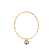 Classic Gold 3mm Bracelet - Reflection Birthstone Charm