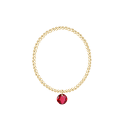 Classic Gold 3mm Bracelet - Reflection Birthstone Charm