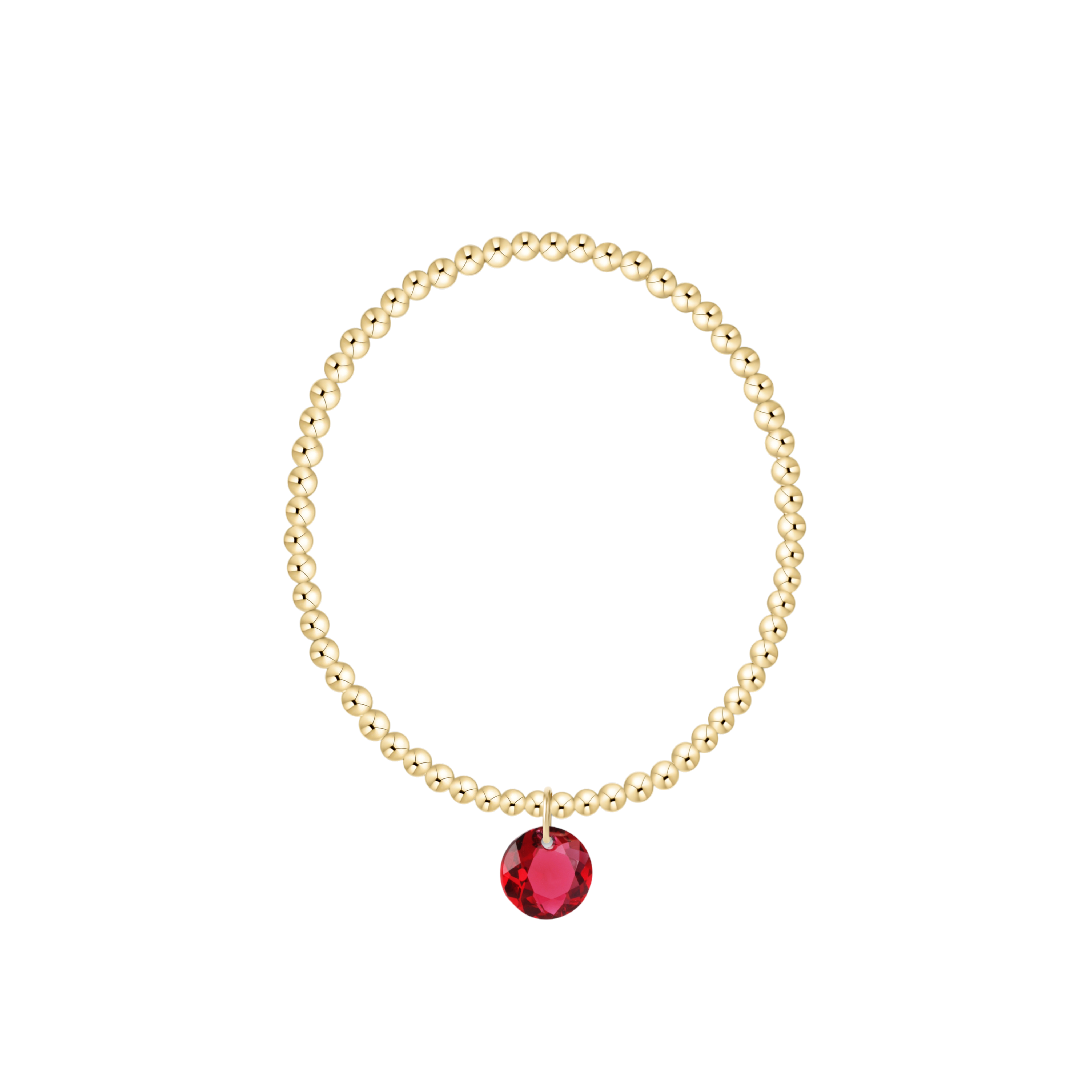 Classic Gold 3mm Bracelet - Reflection Birthstone Charm