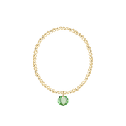 Classic Gold 3mm Bracelet - Reflection Birthstone Charm