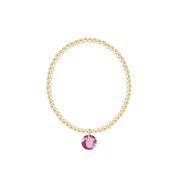 Classic Gold 3mm Bracelet - Reflection Birthstone Charm
