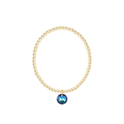 Classic Gold 3mm Bracelet - Reflection Birthstone Charm