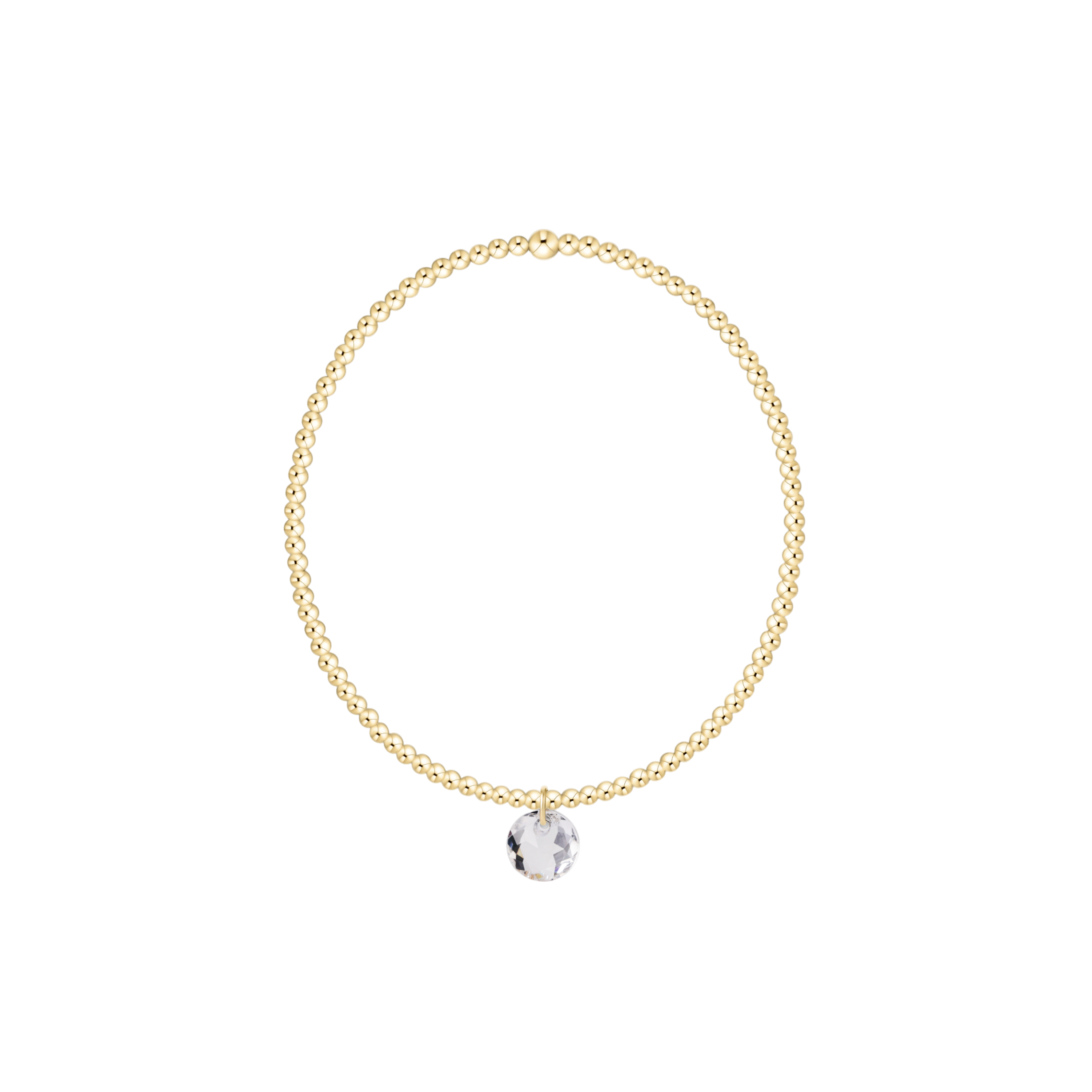 Classic Gold 2mm Bracelet - Reflection Birthstone Small Charm