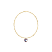 Classic Gold 2mm Bracelet - Reflection Birthstone Small Charm