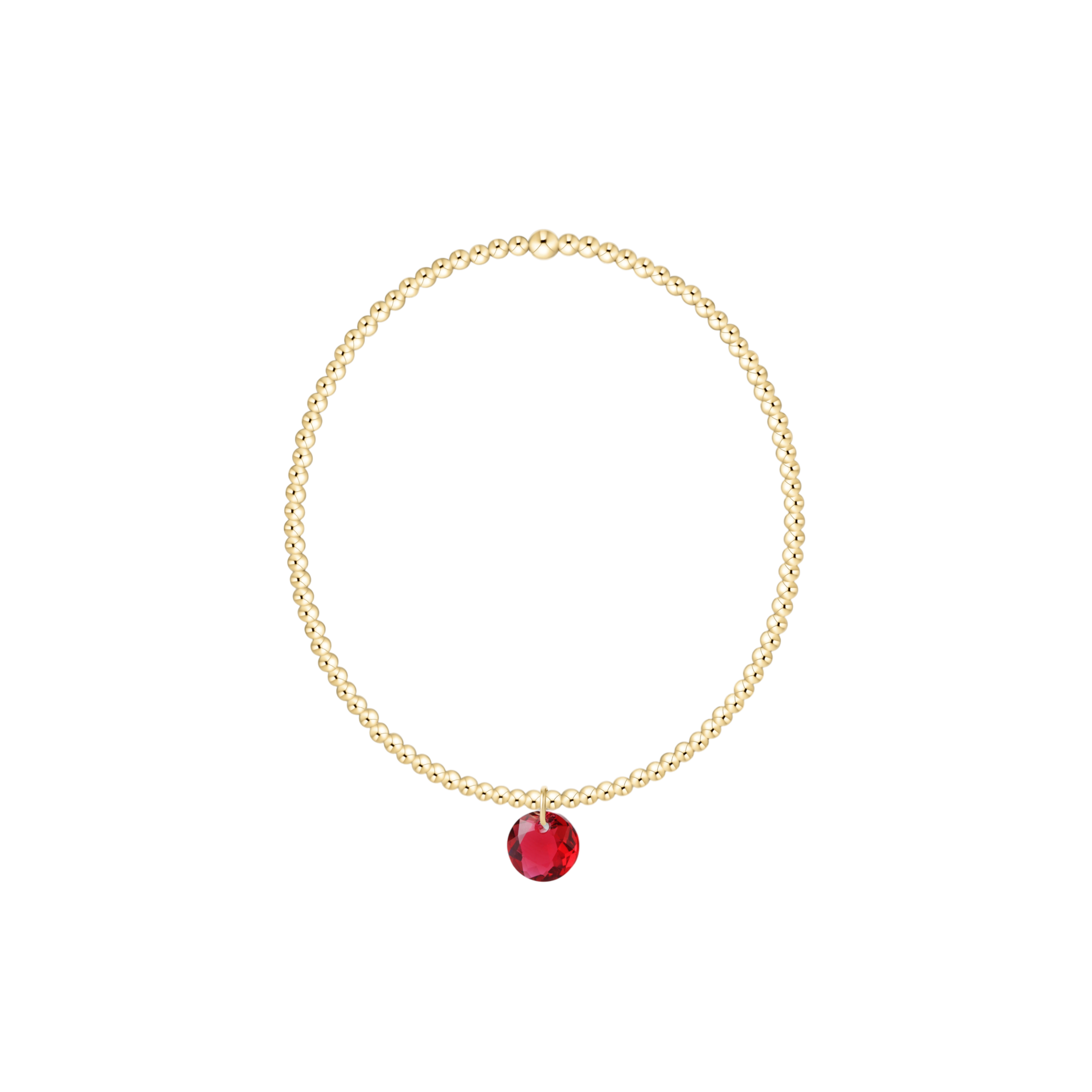Classic Gold 2mm Bracelet - Reflection Birthstone Small Charm