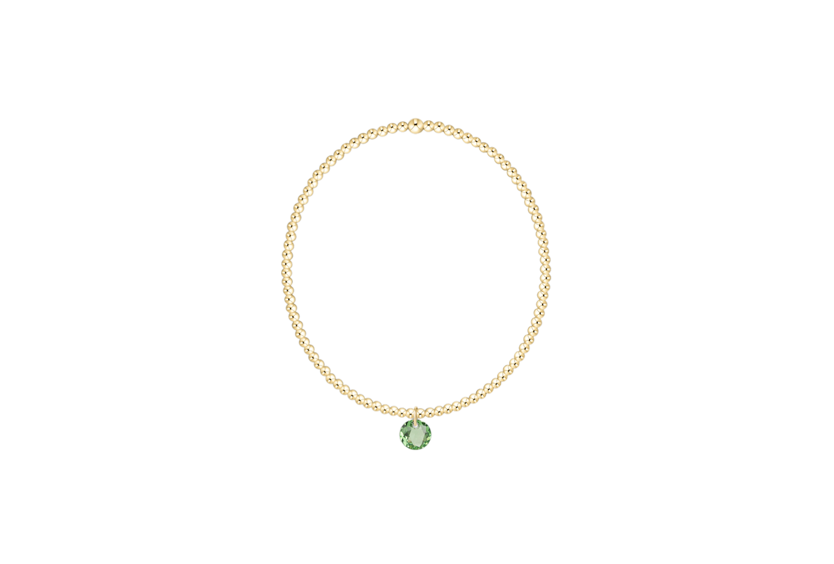 Classic Gold 2mm Bracelet - Reflection Birthstone Small Charm
