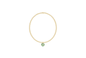 Classic Gold 2mm Bracelet - Reflection Birthstone Small Charm