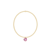 Classic Gold 2mm Bracelet - Reflection Birthstone Small Charm