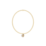 Classic Gold 2mm Bracelet - Reflection Birthstone Small Charm