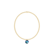Classic Gold 2mm Bracelet - Reflection Birthstone Small Charm