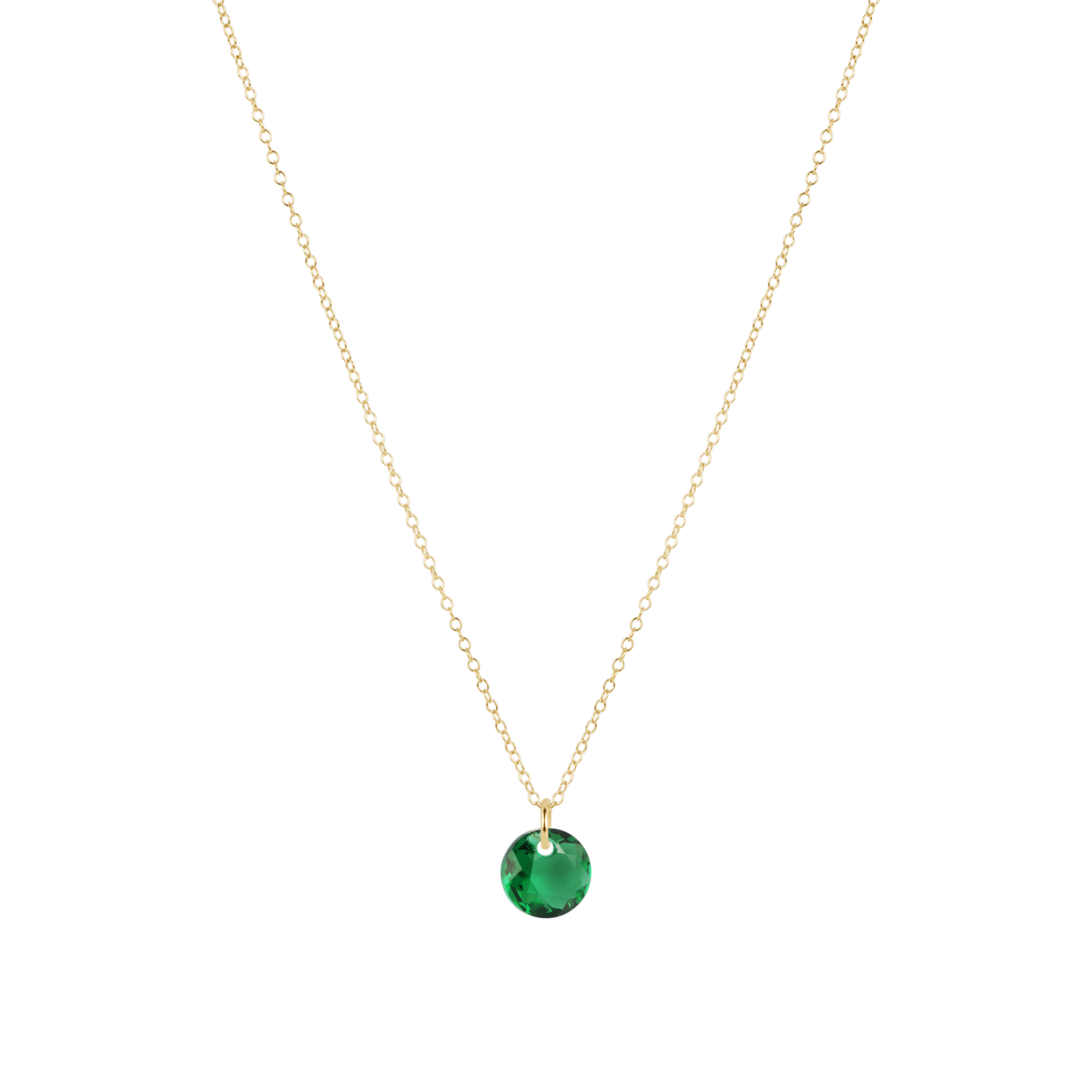 16" Necklace Gold - Reflection Birthstone Small Charm