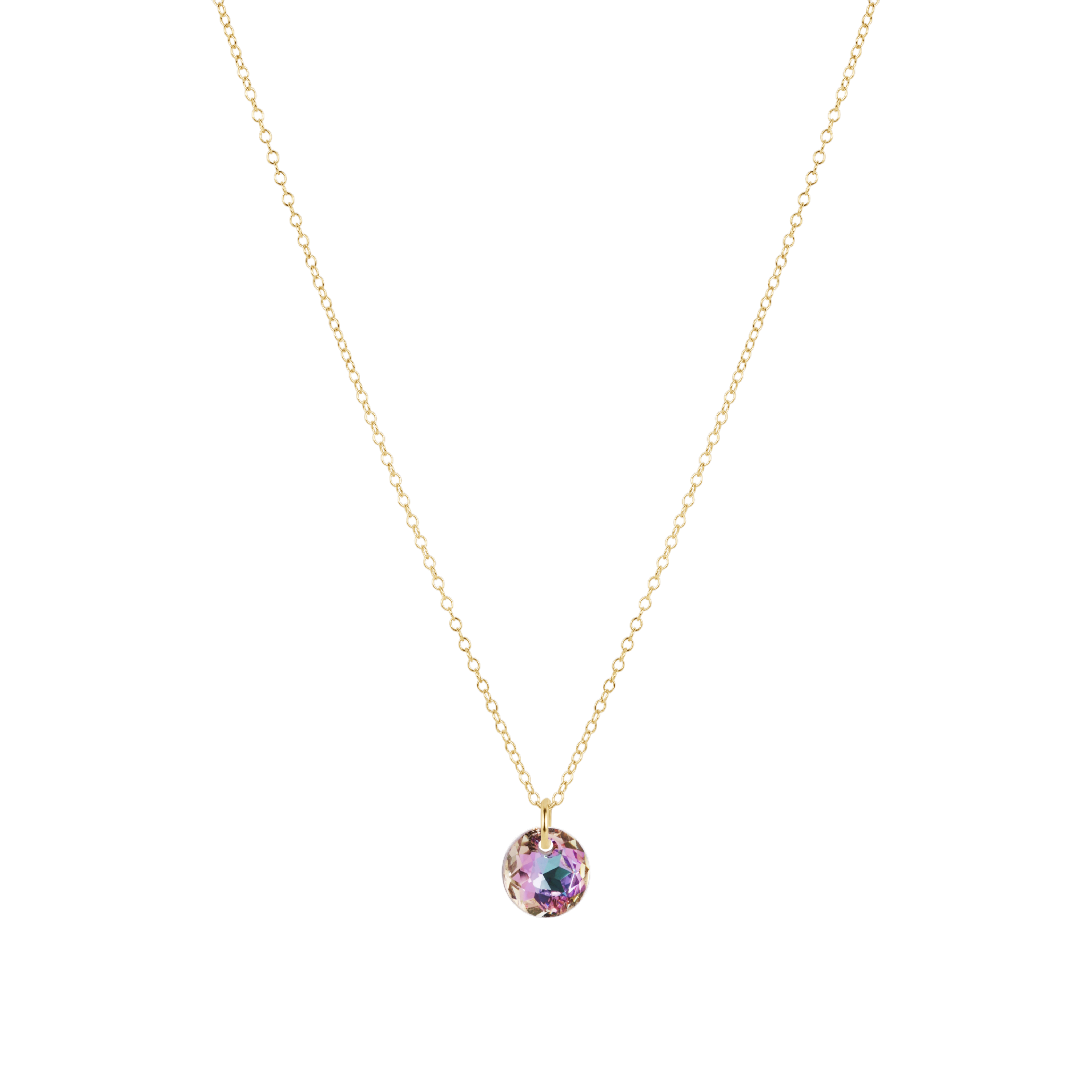 16" Necklace Gold - Reflection Birthstone Small Charm
