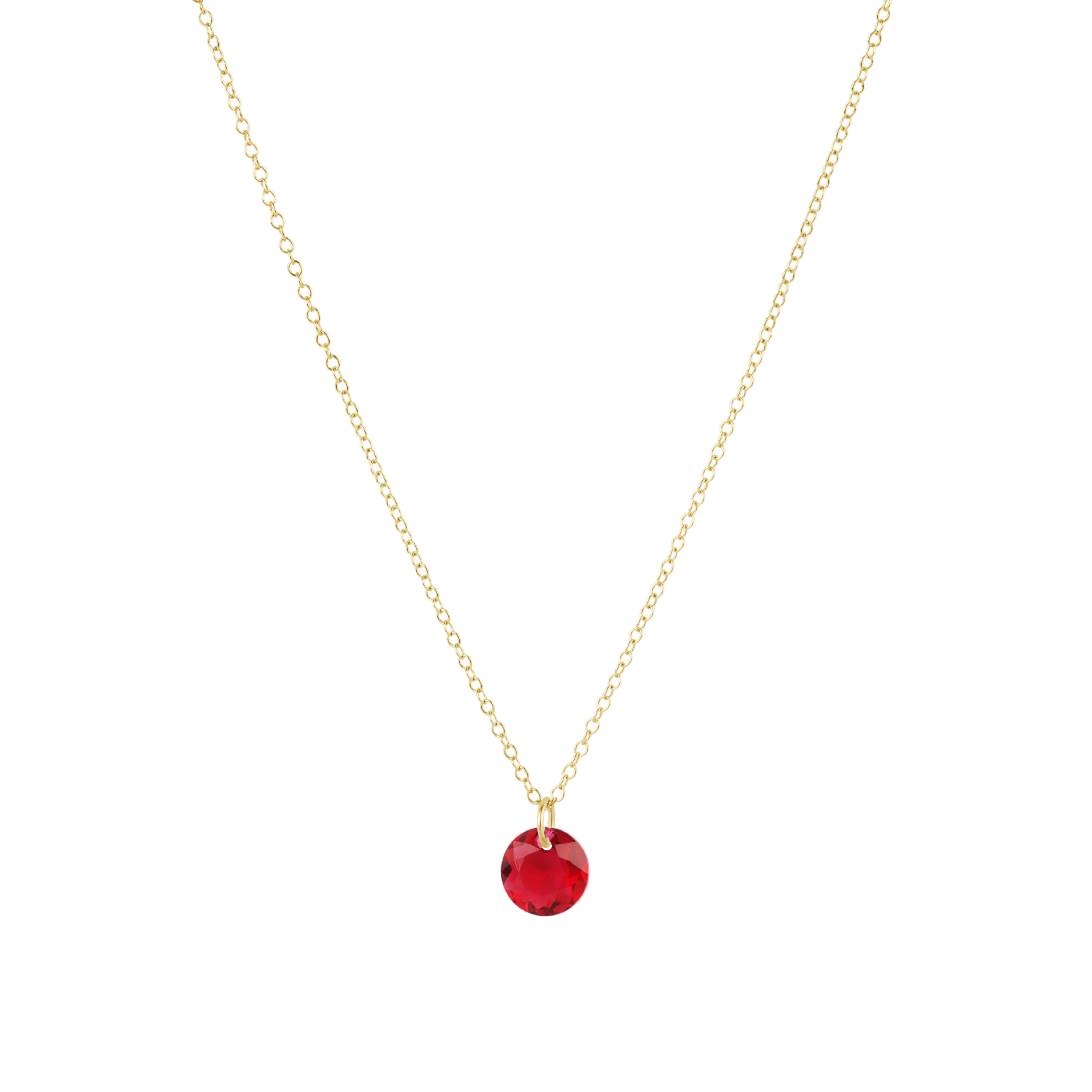16" Necklace Gold - Reflection Birthstone Small Charm