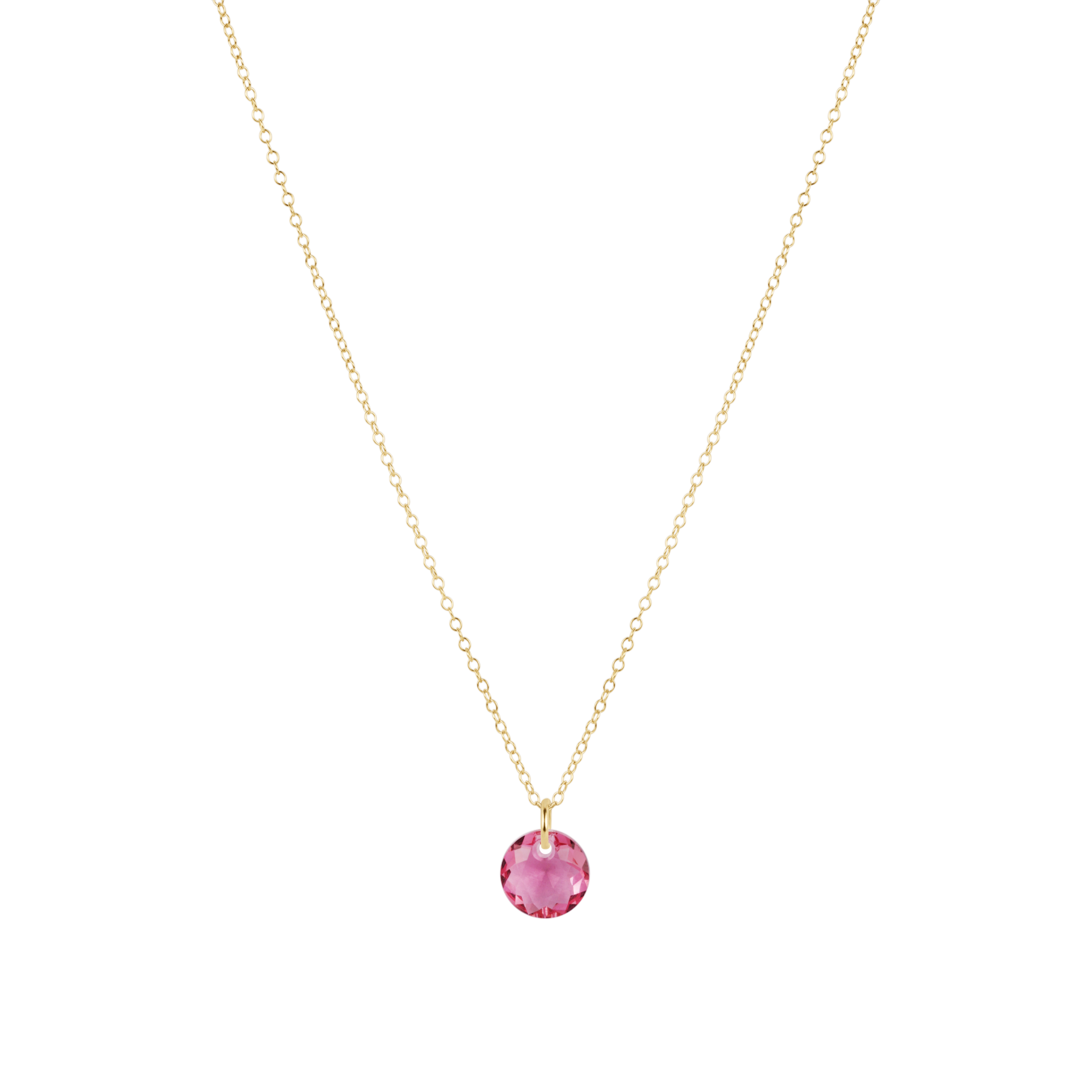 16" Necklace Gold - Reflection Birthstone Small Charm