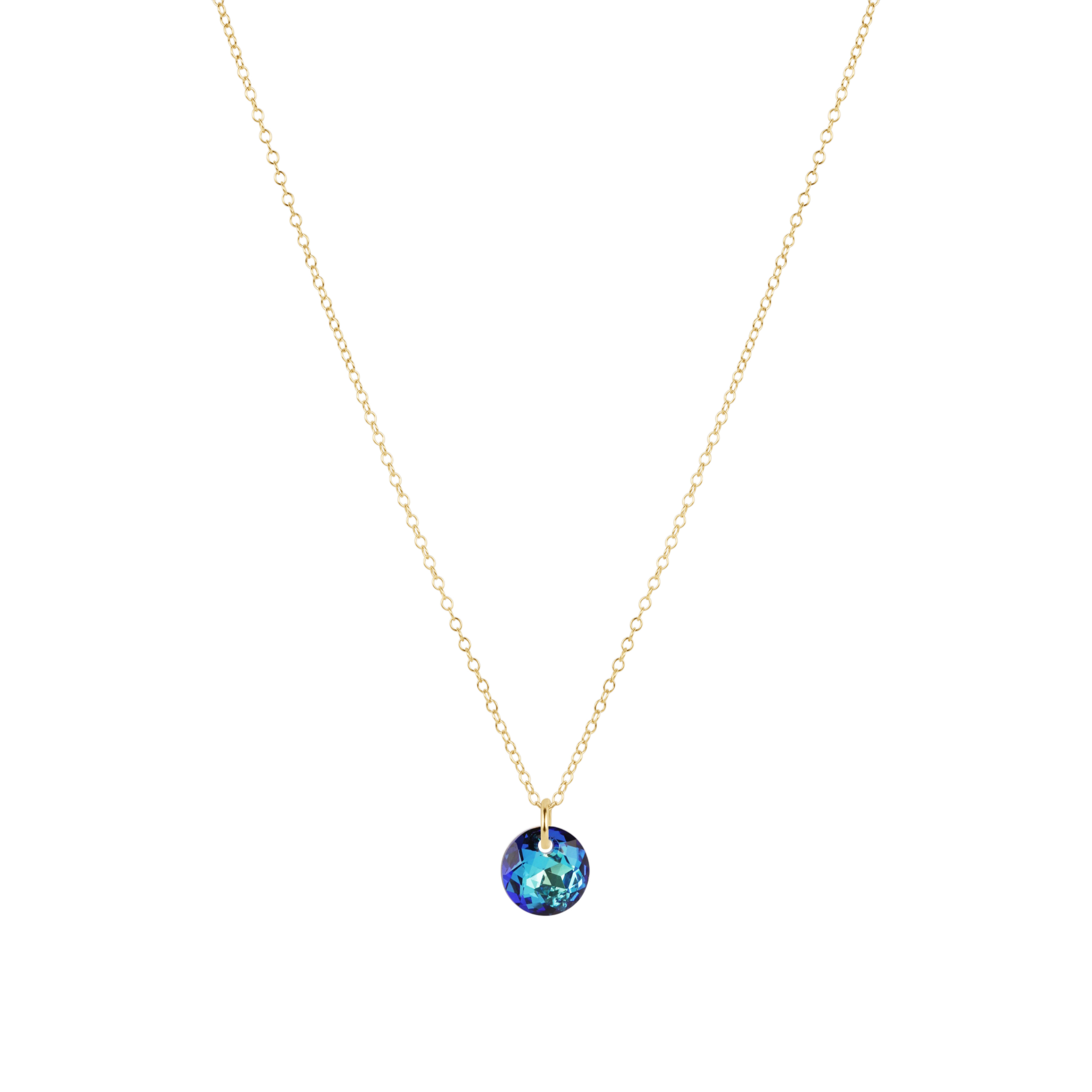 16" Necklace Gold - Reflection Birthstone Small Charm