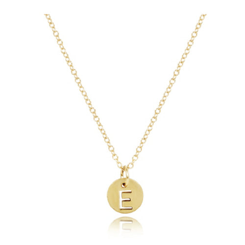 16" Respect Initial Gold Disc Necklace A-Z