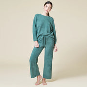 Marshmallow Crew Neck Lounge Set- Dusty Green